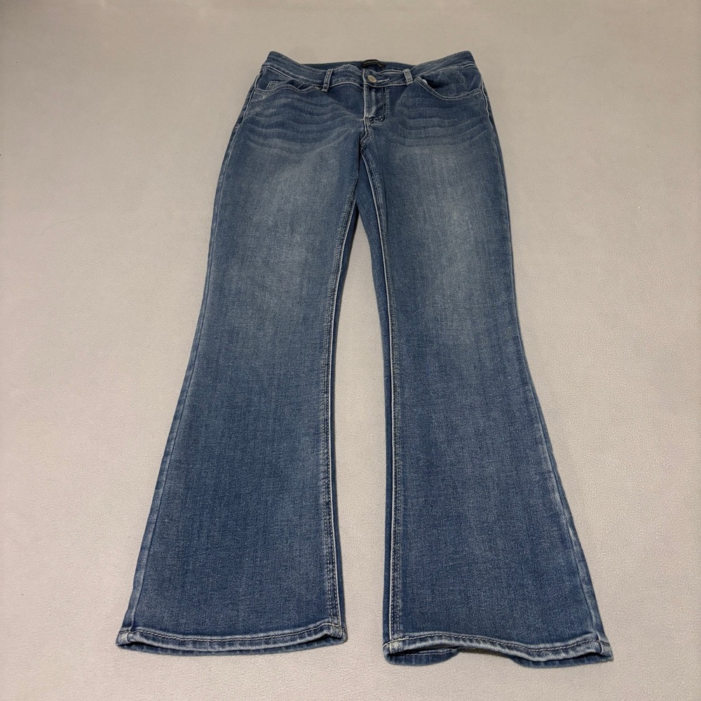 Warehouse One Baby Bootcut Jeans Womens Size 30 Medium Wash Stretch Blue Denim